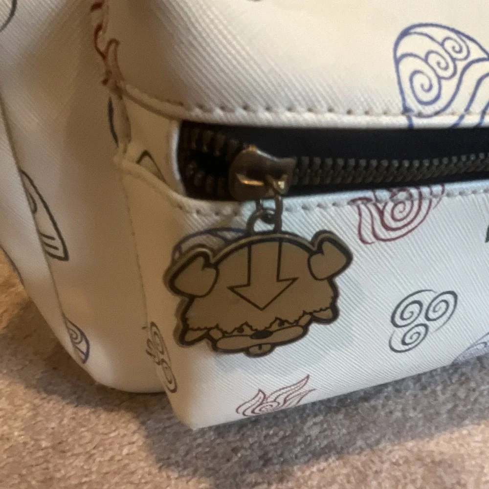 Avatar: The Last Airbender Appa Medium Beige Backpack, Zip, Bag Charm